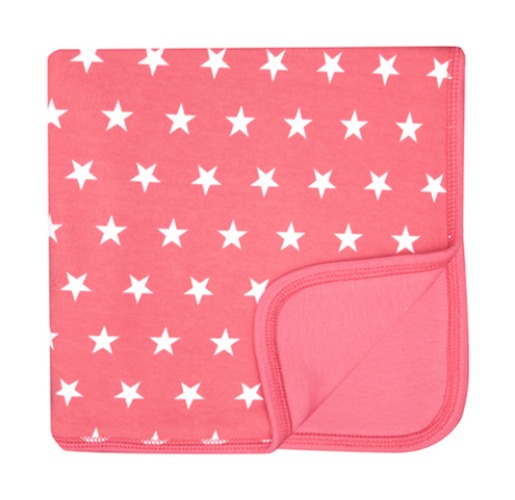 65% Flamingo Pink &amp; White Star Blanket