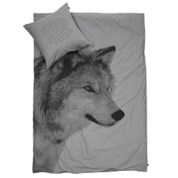 Wolf single bedding set(gray)