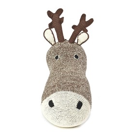 50% Deer head wall deco Brown Crochet
