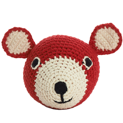 Mini Teddy Head Crochet (Red)